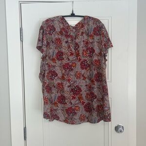 Maurices Plus Size 3XL Pink Floral Blouse